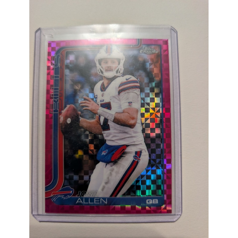 2025 Topps Chrome Josh Allen Buffalo Bills Pink X-Fractor #34 QB NFL Card